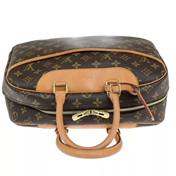 LOUIS VUITTON LV Logo Deauville Hand Bag Monogram Leather Brown - Picture 10 of 16